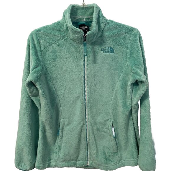 The North Face Girls Large 14-16 Fleece Jacket Full Zip Mint Green Fuzzy Soft - Picture 1 of 11